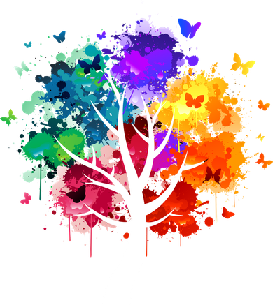 Colorful Tree Of Life Golf Towel